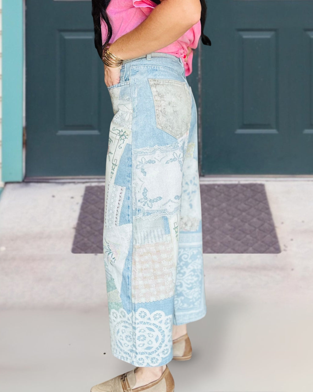 Vintage Floral Print Jeans