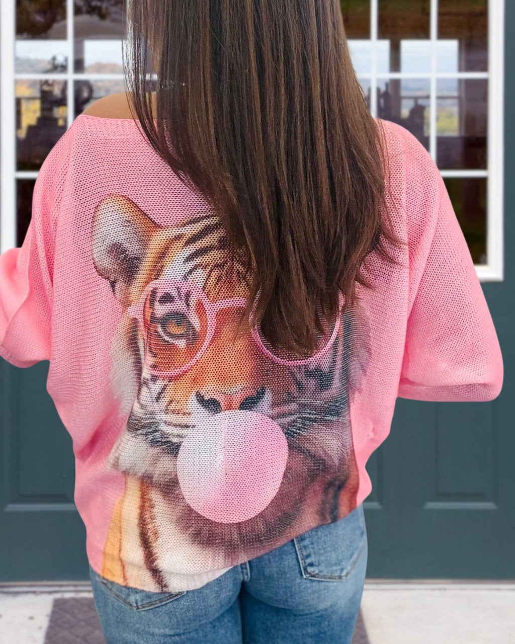Fun Tiger Print Knit Top