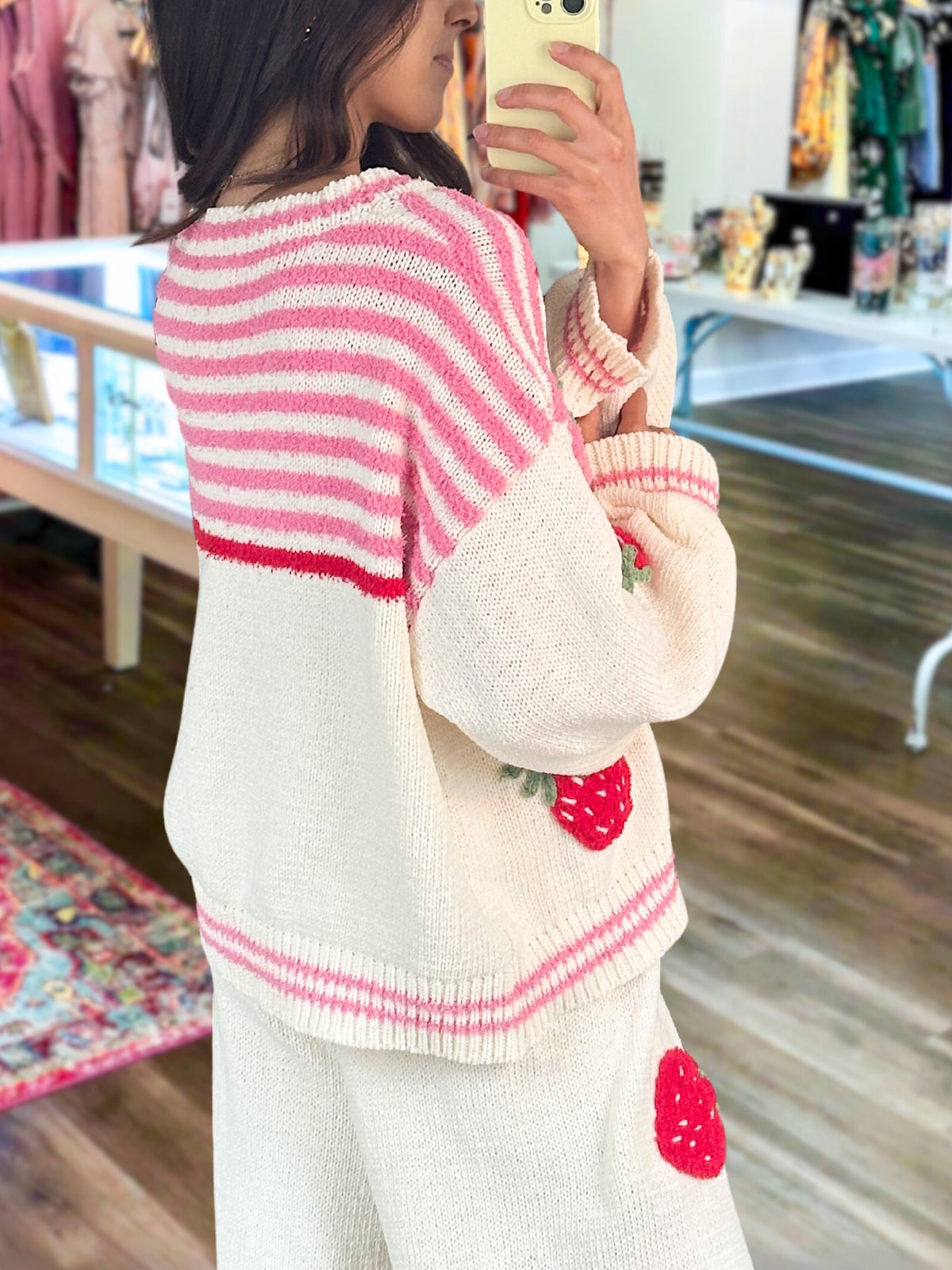 Sweet Strawberry Color-Block Pullover