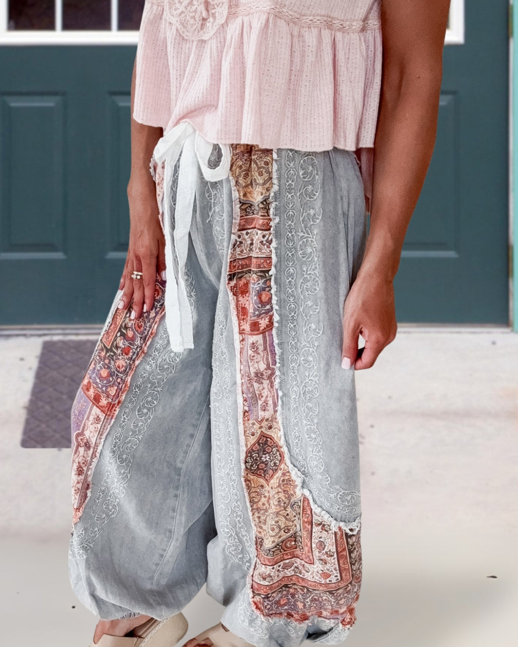 Bohemian Floral Patchwork Pants