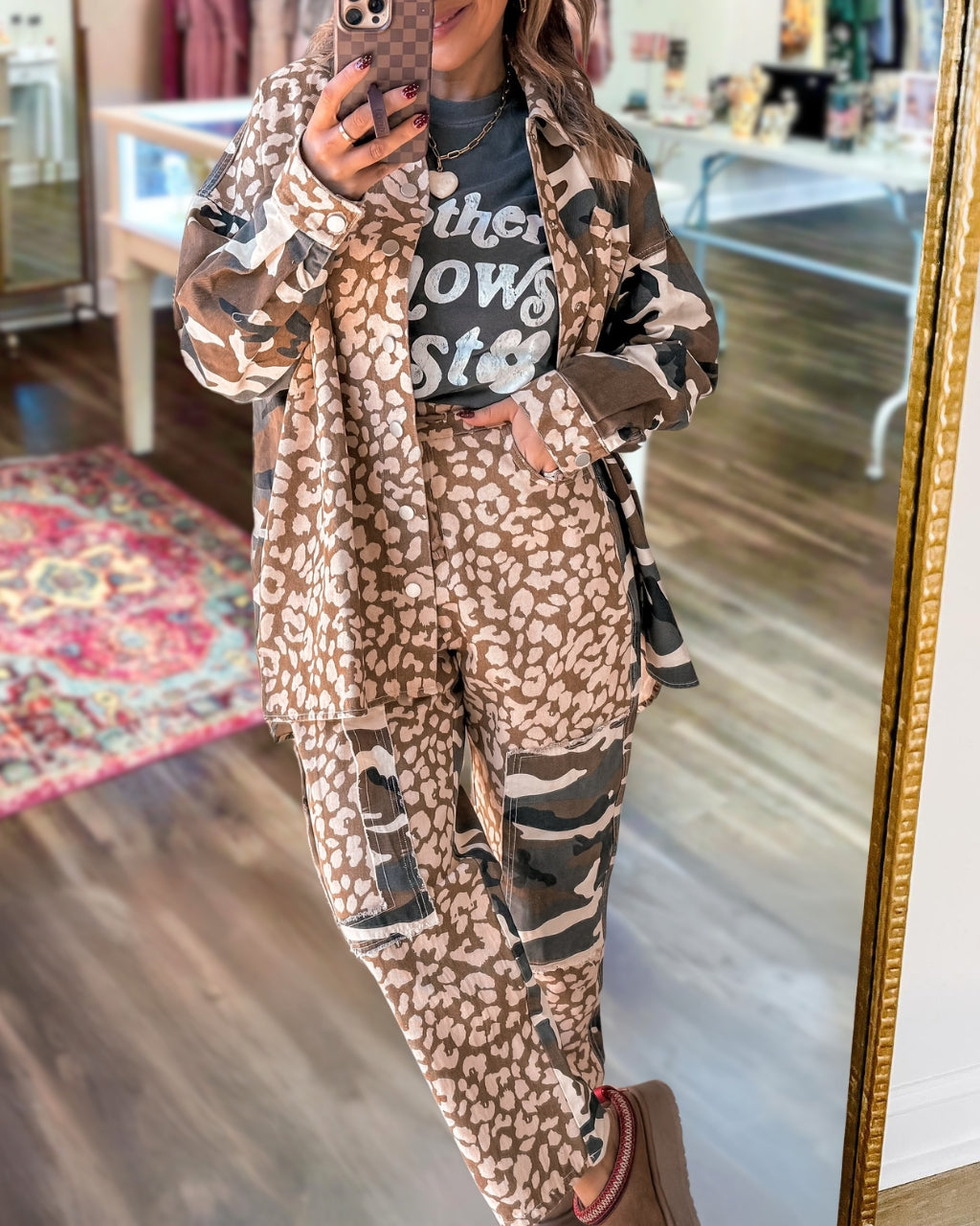 Leopard Camouflage Washed Pants