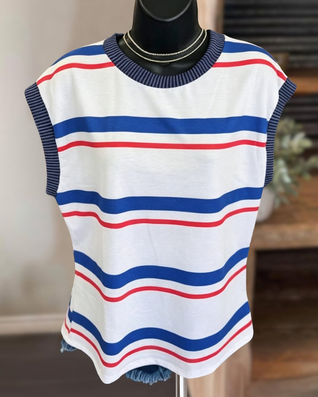Color-block Striped Tank Top