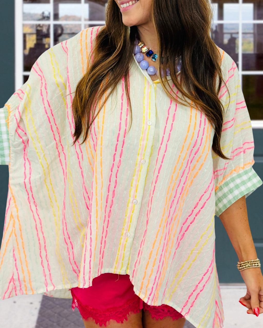 Oversized Colorful Striped Shirt