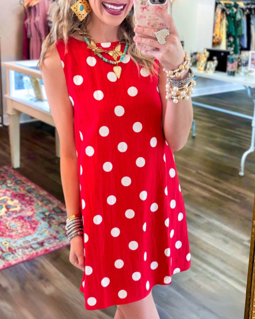 Polka-dot Sleeveless Mini Dress
