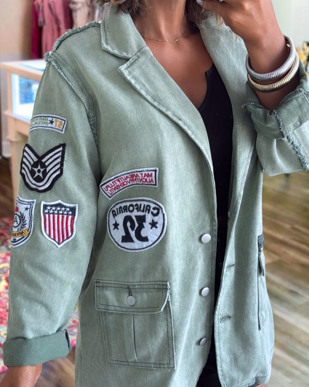 Vintage Badge Patch Washed Jacket