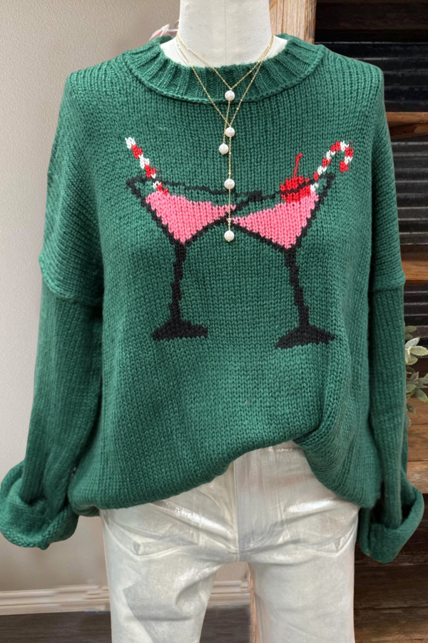 Casual Holiday Cheers Knit Sweater