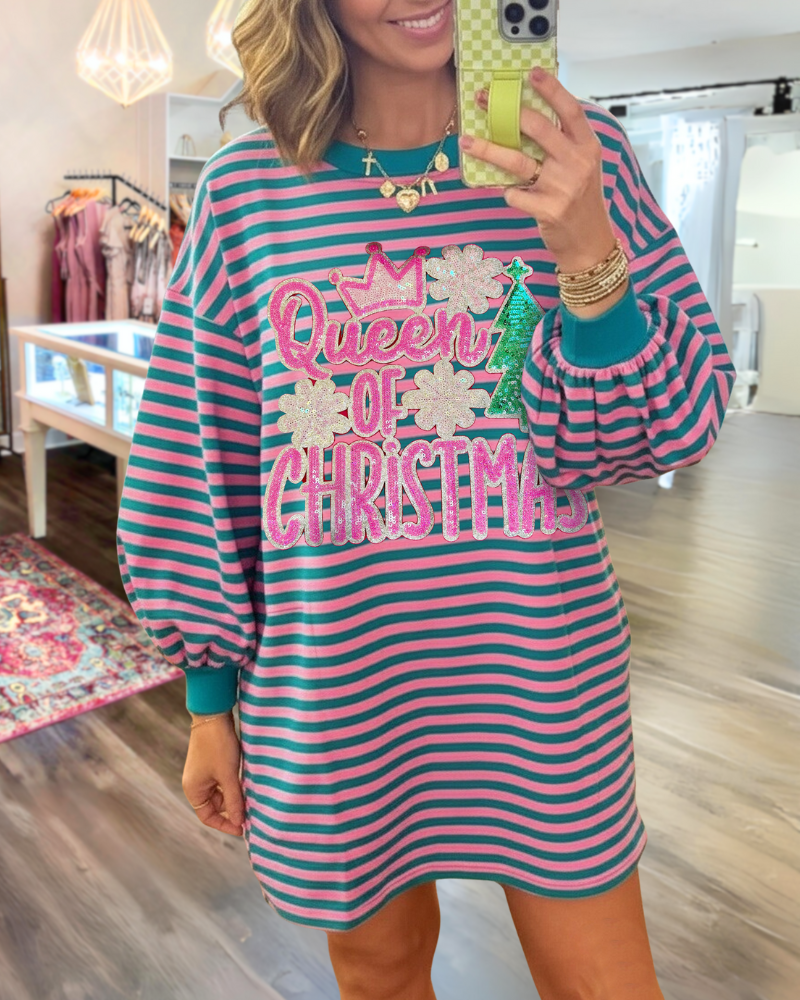 Christmas Striped Mini Dress