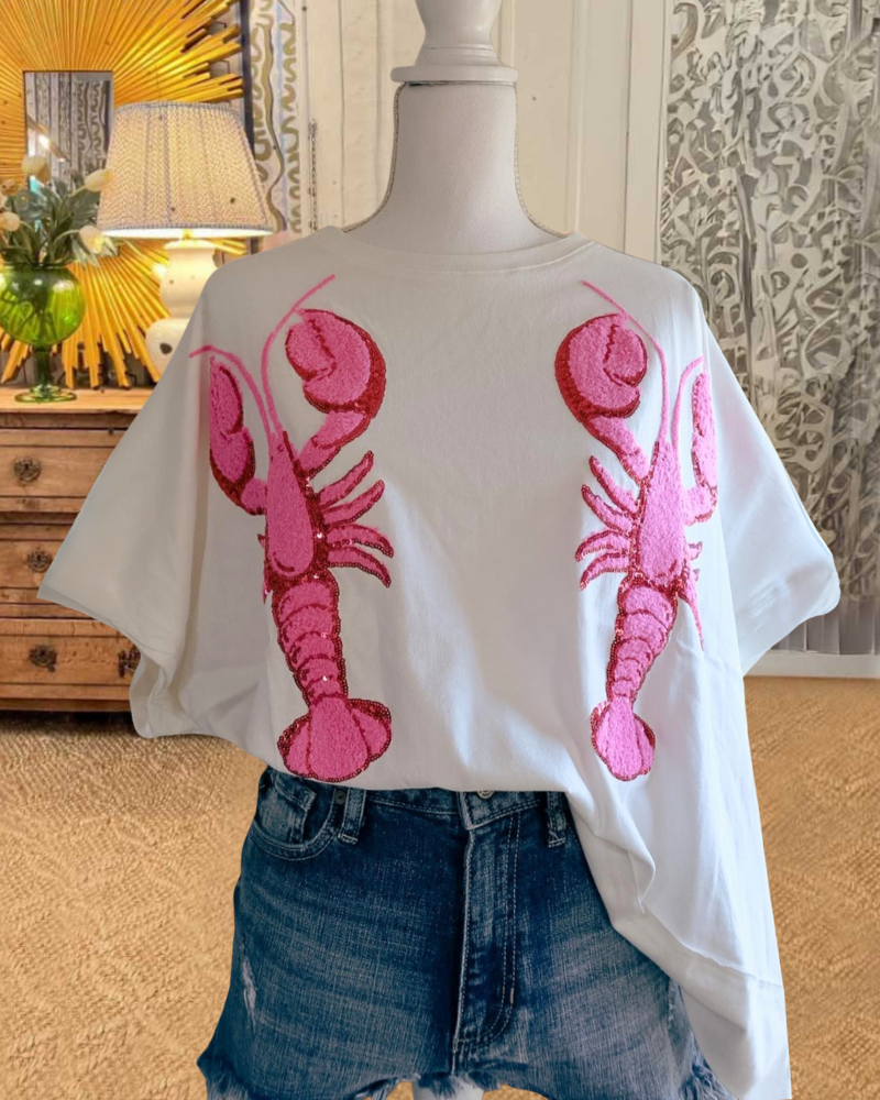 The Crawfish Tee in Pink