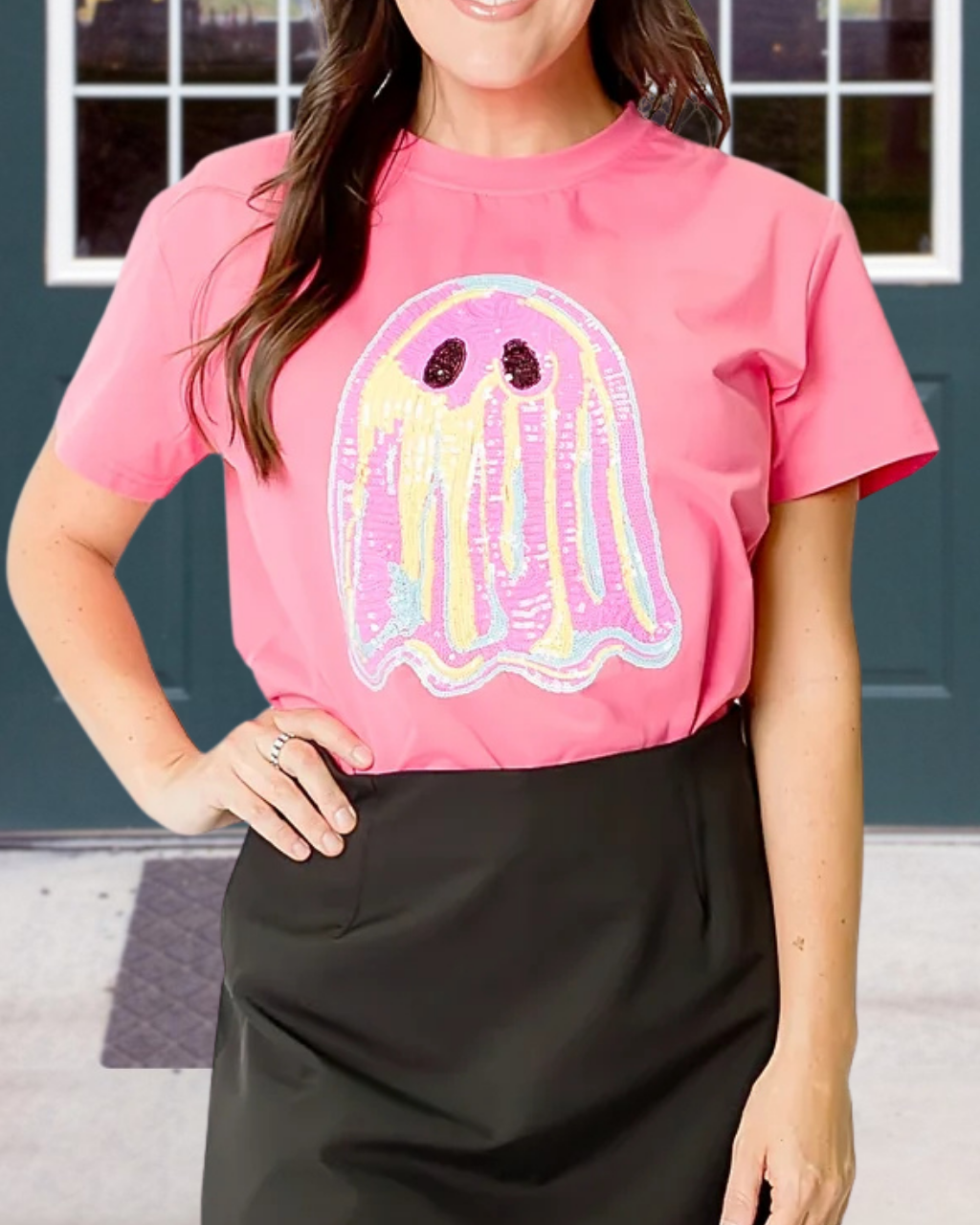 Ghost Embroidery Halloween T-Shirt