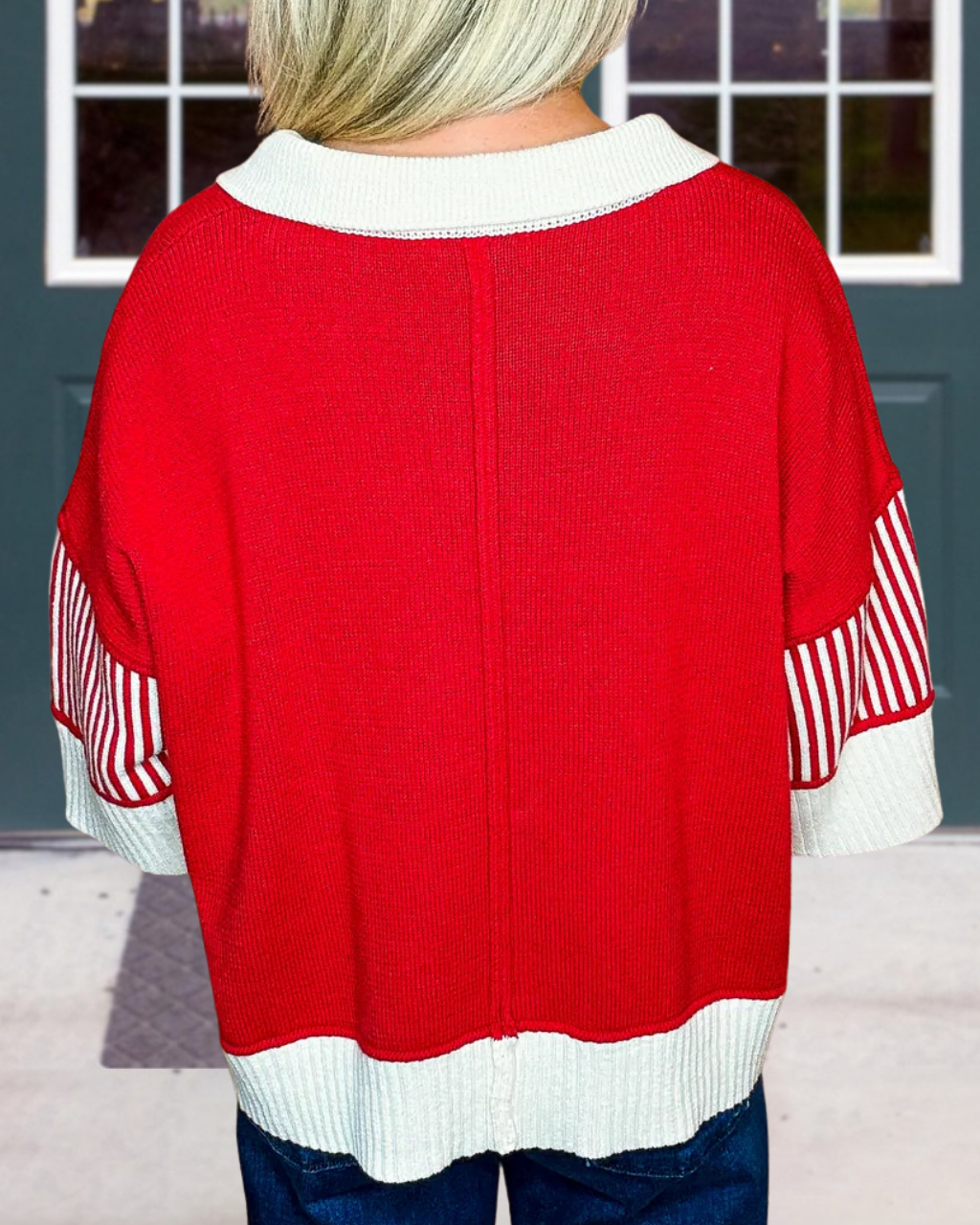 Loose Fit Color Block Striped Top