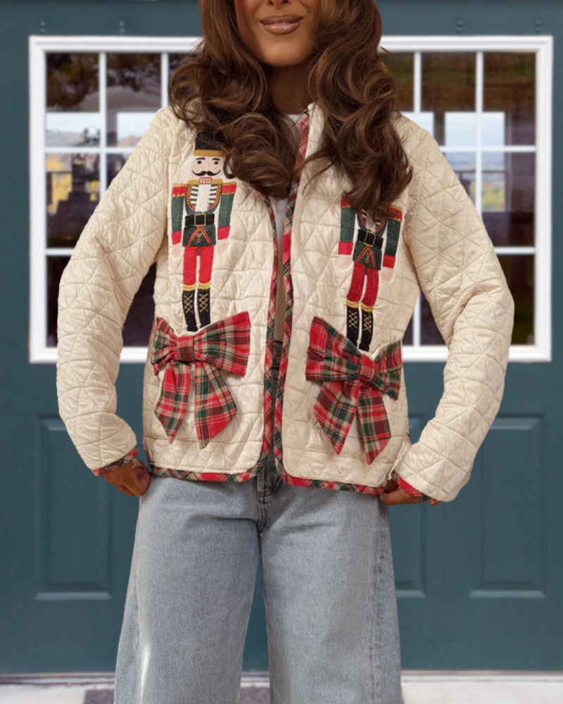 Nutcracker Bow Quilted Embroidered Jacket