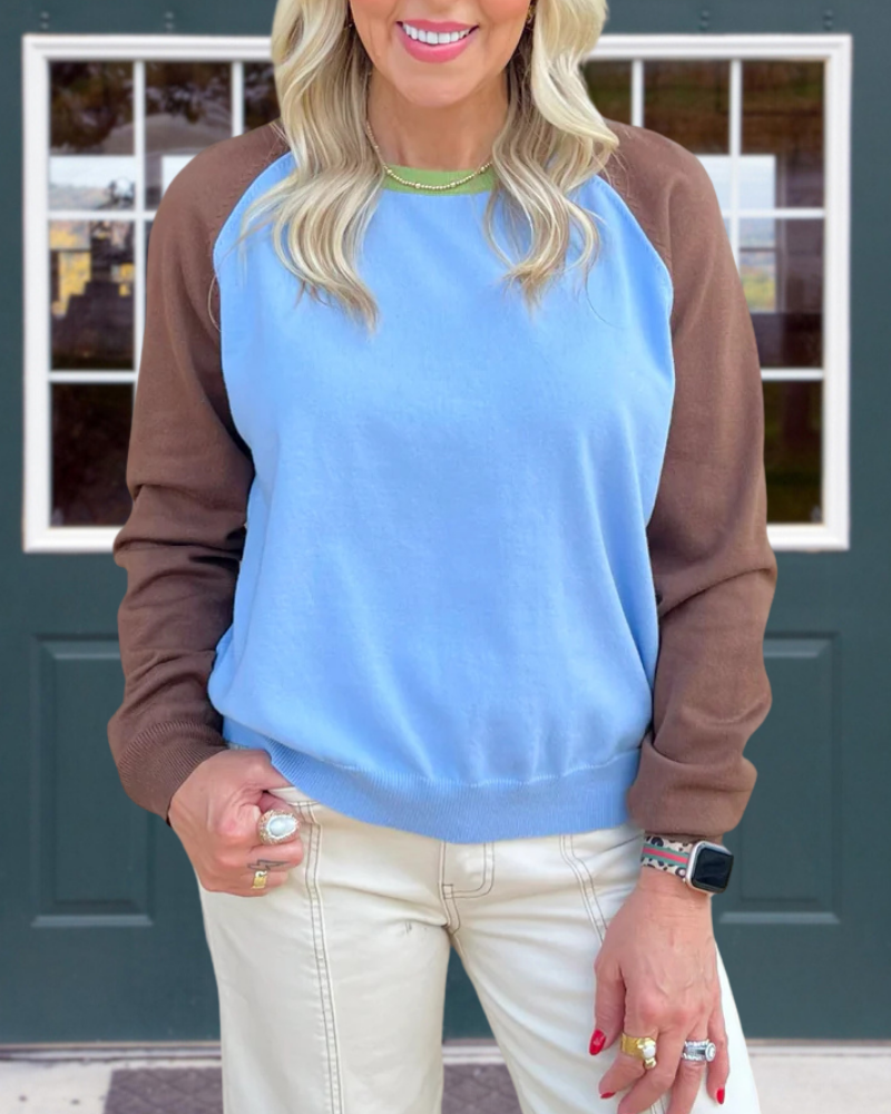 Contrast Color Stitching Sweatshirt