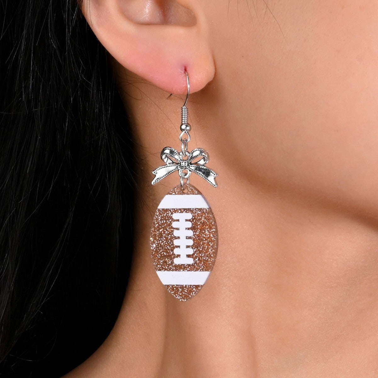 Football Bow Earrings