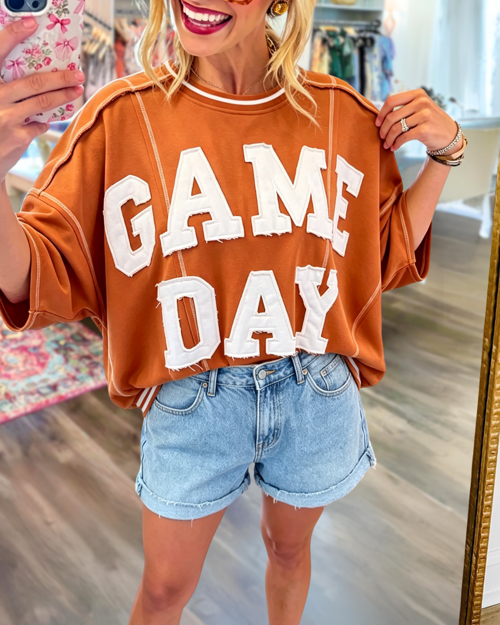 "GAME DAY" Embroidered Patch T-Shirt