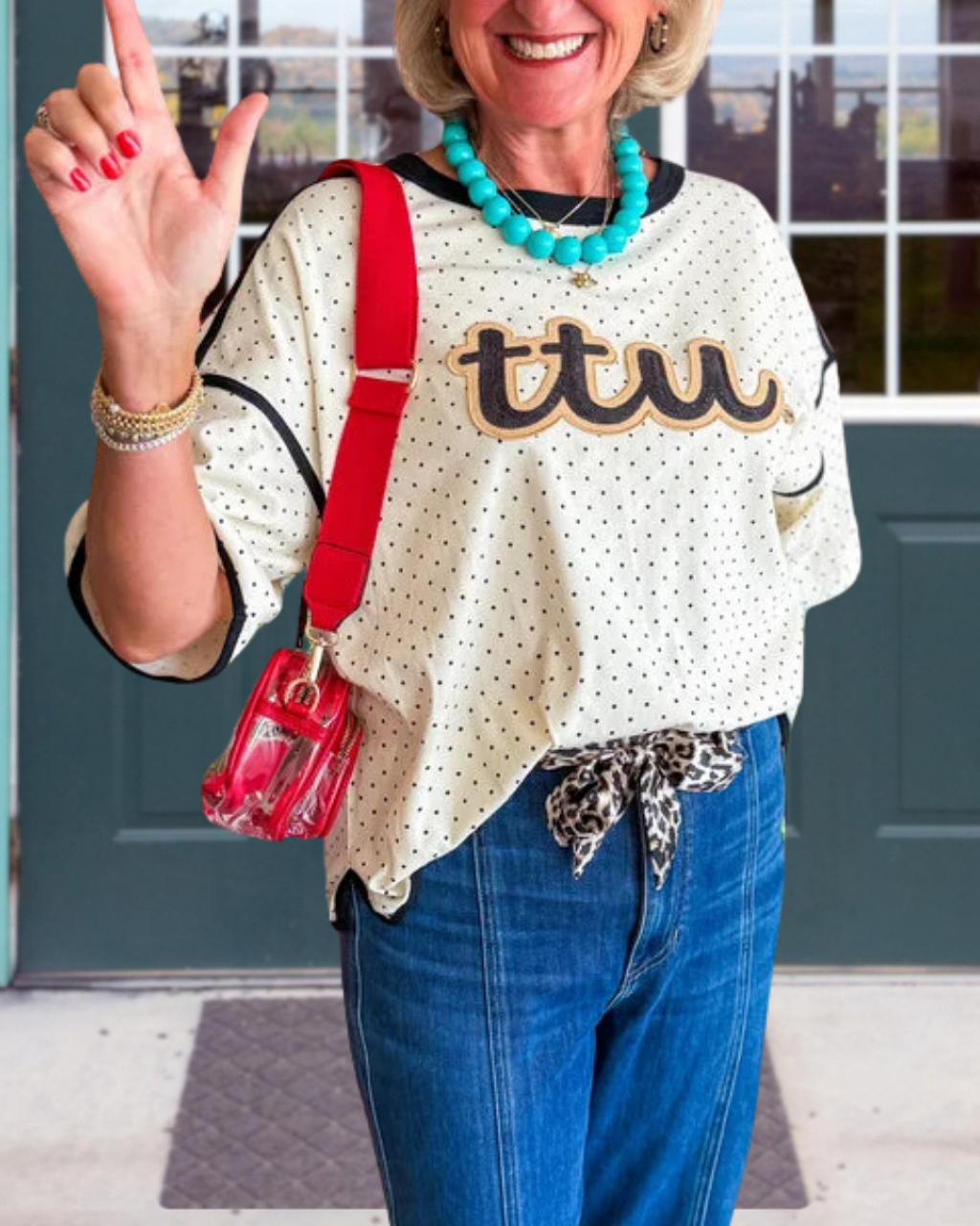 Gameday Polka-Dot Embroidered T-Shirt