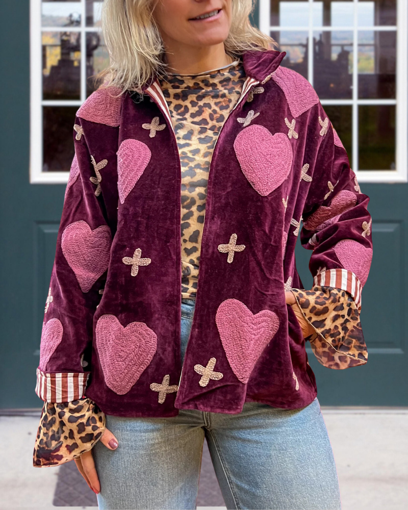 Romantic Heart Embroidered Jacket