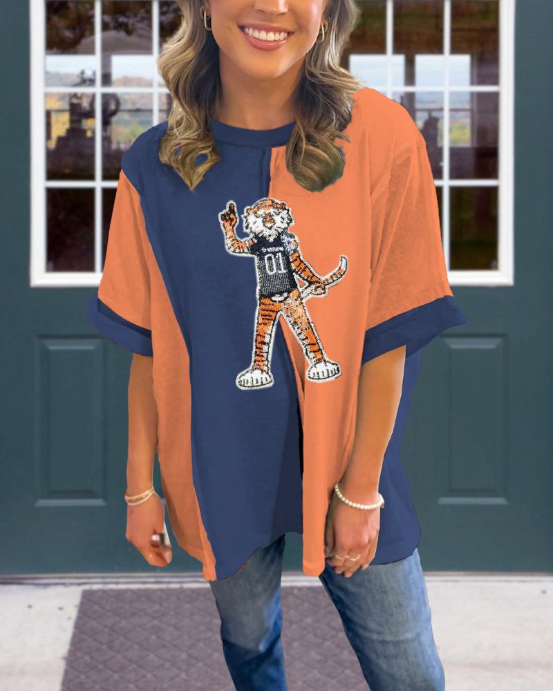 Auburn Tigers Sequined Contrast T-shirt