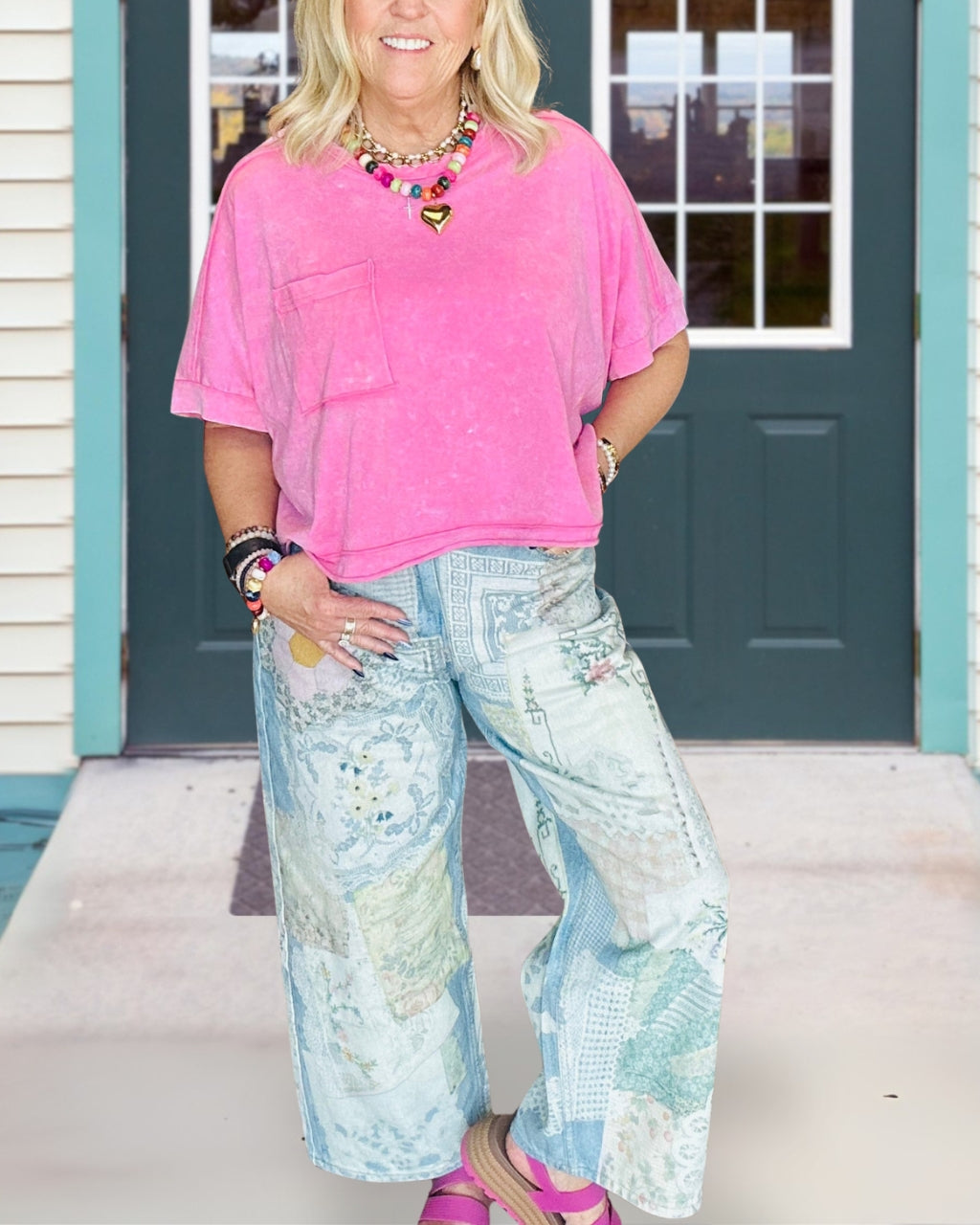 Vintage Floral Print Jeans