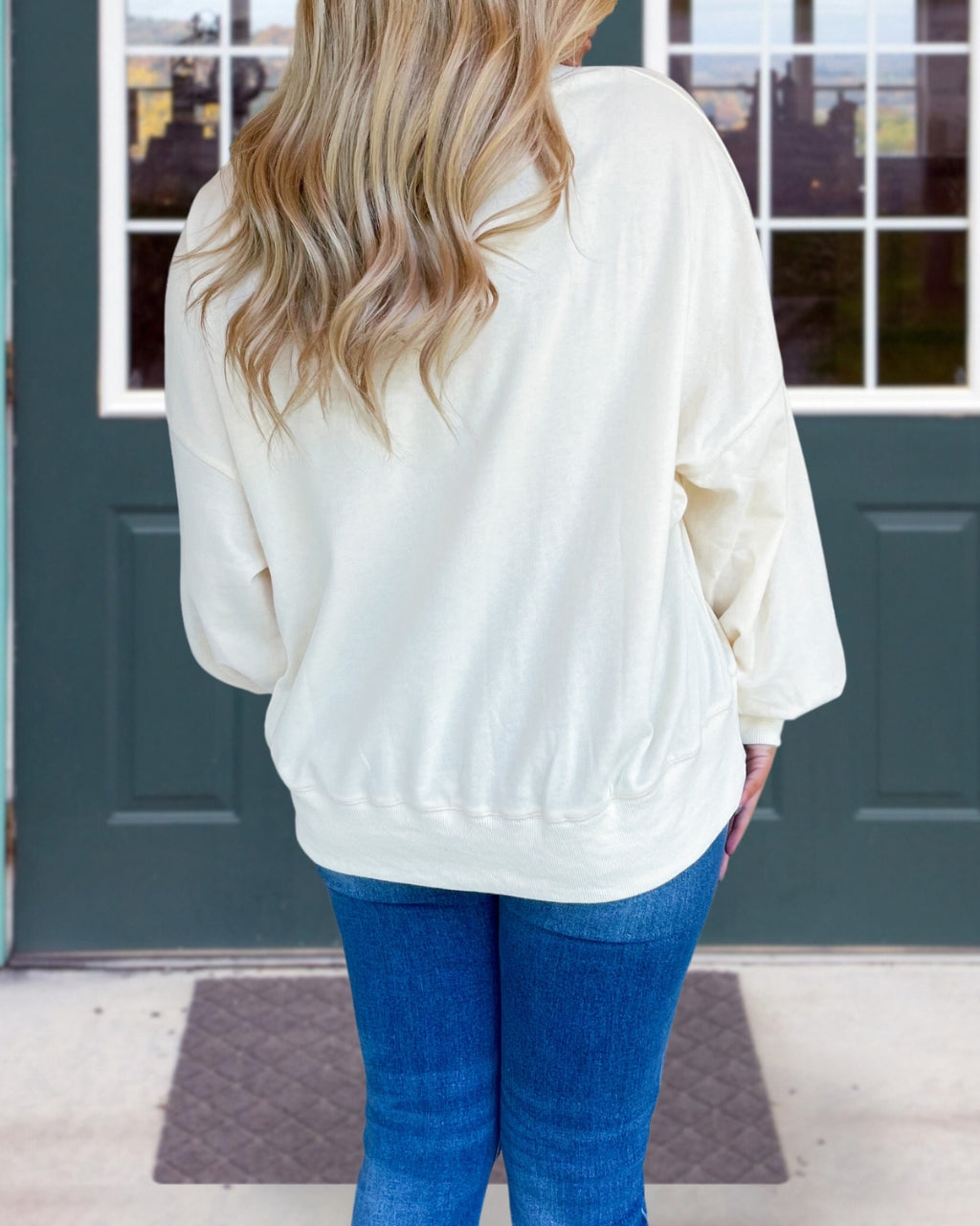 Pumpkin Sequins Embroidered Oversized Sweatshirt