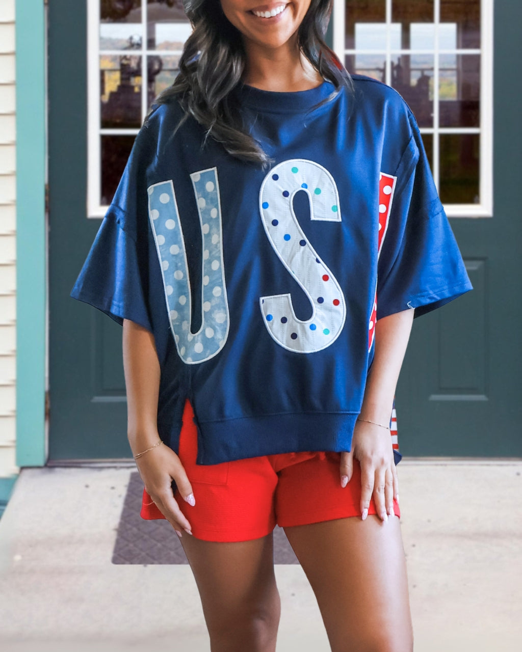 USA Embroidered Patch Top