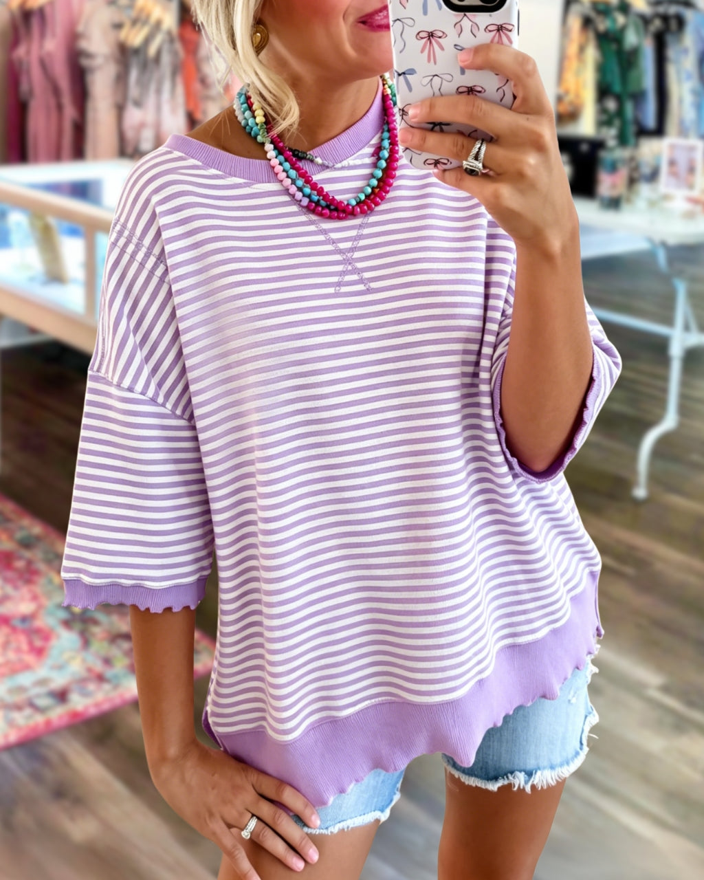 Cozy Striped Oversized Top
