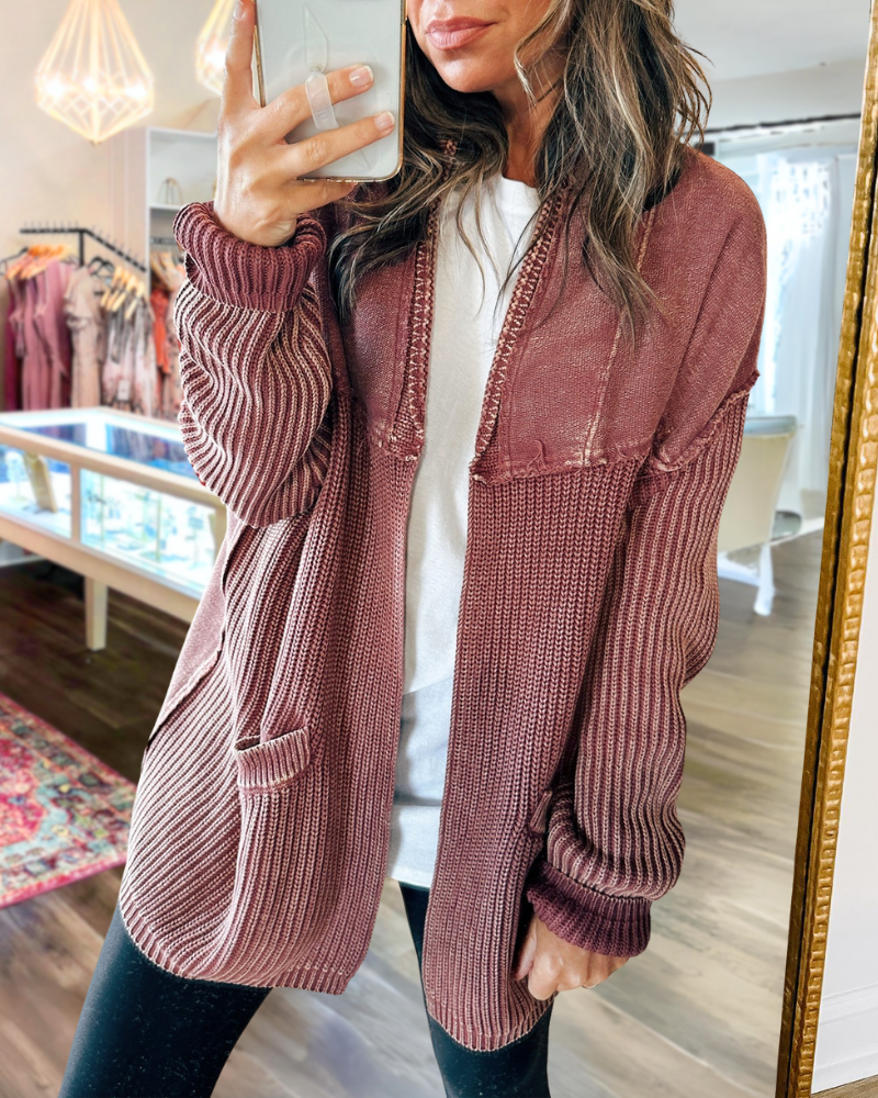 Mineral Washed Cardigan