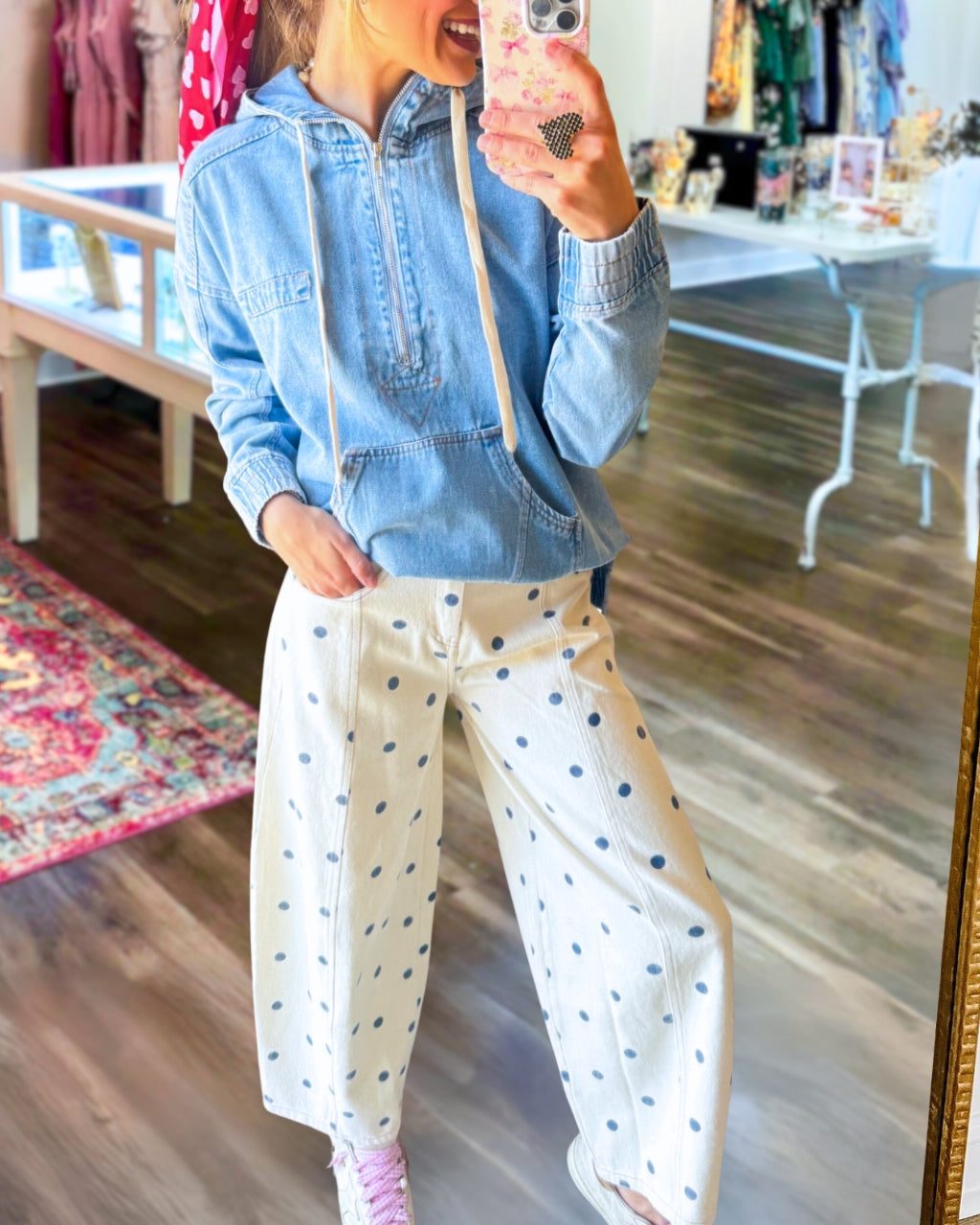 Polka Dot White Jeans