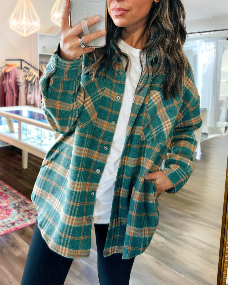 Oversized Classic Plaid Jacket