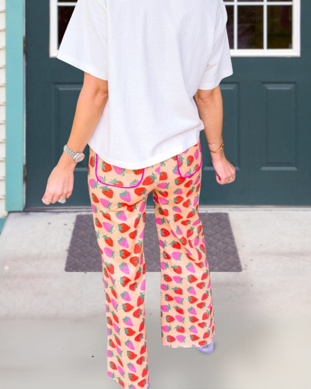 All Over Strawberry Print Pants