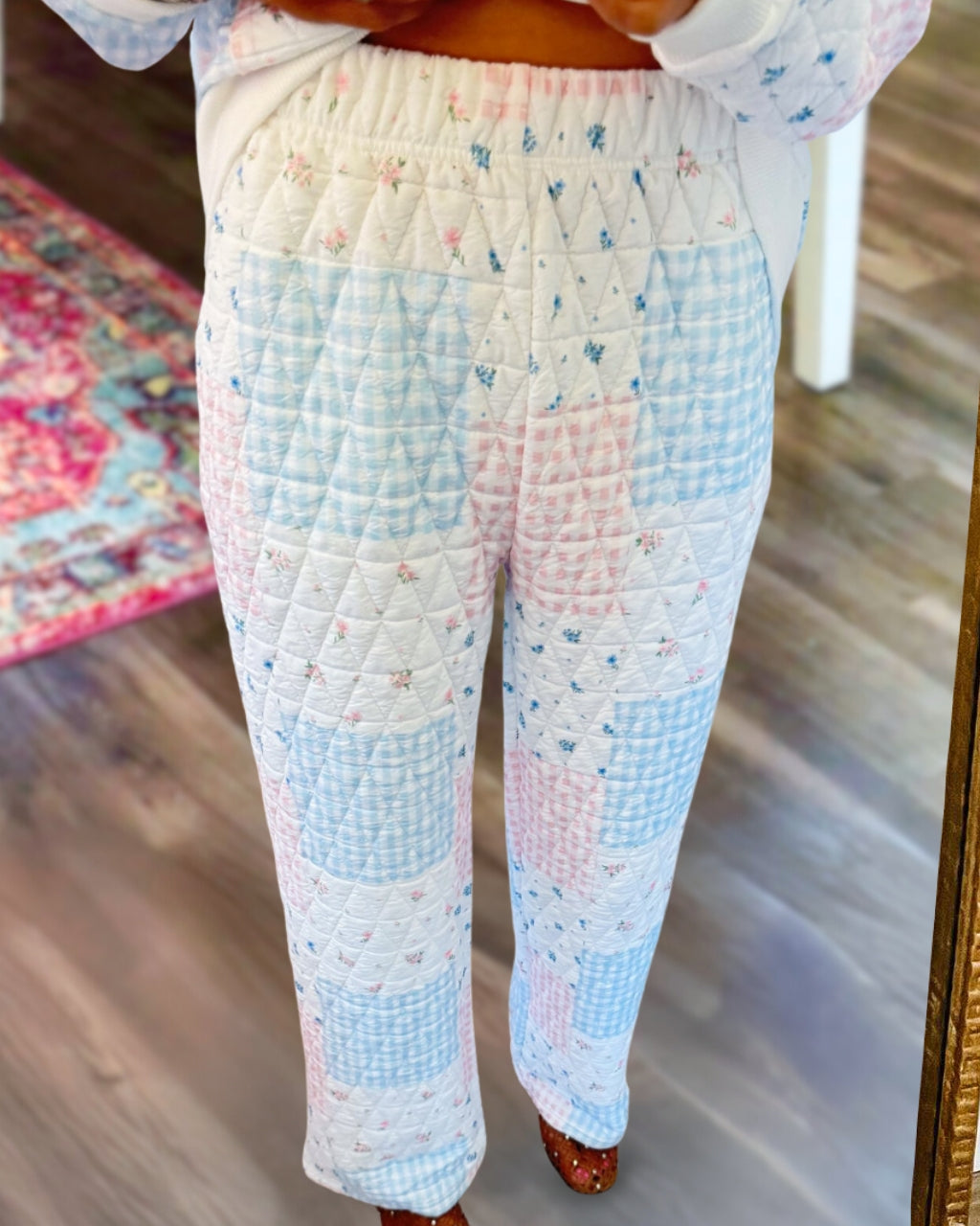 Comfortable Quilted Patchwork Pullover Set