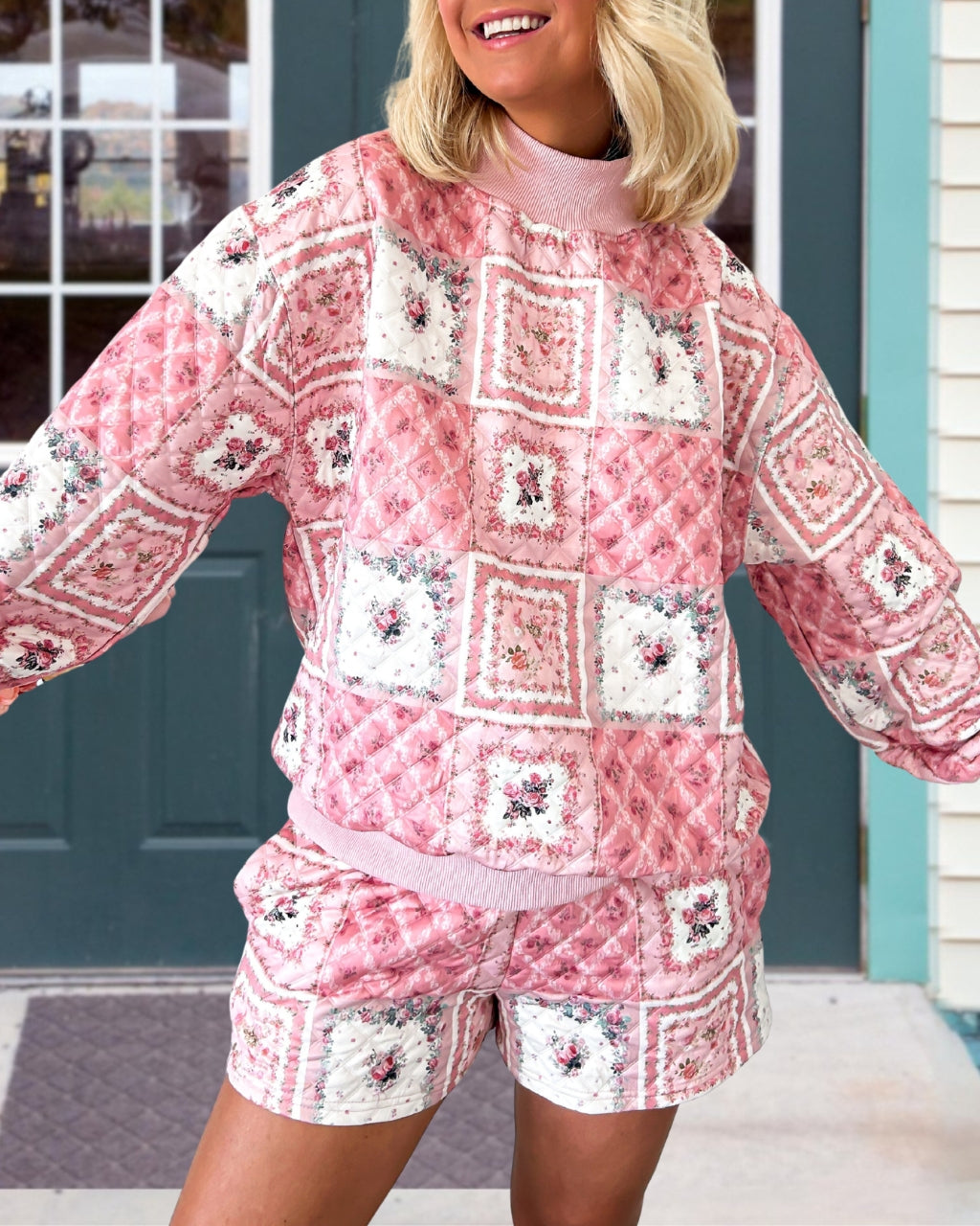 Floral Quilted Cotton Floral Print Set
