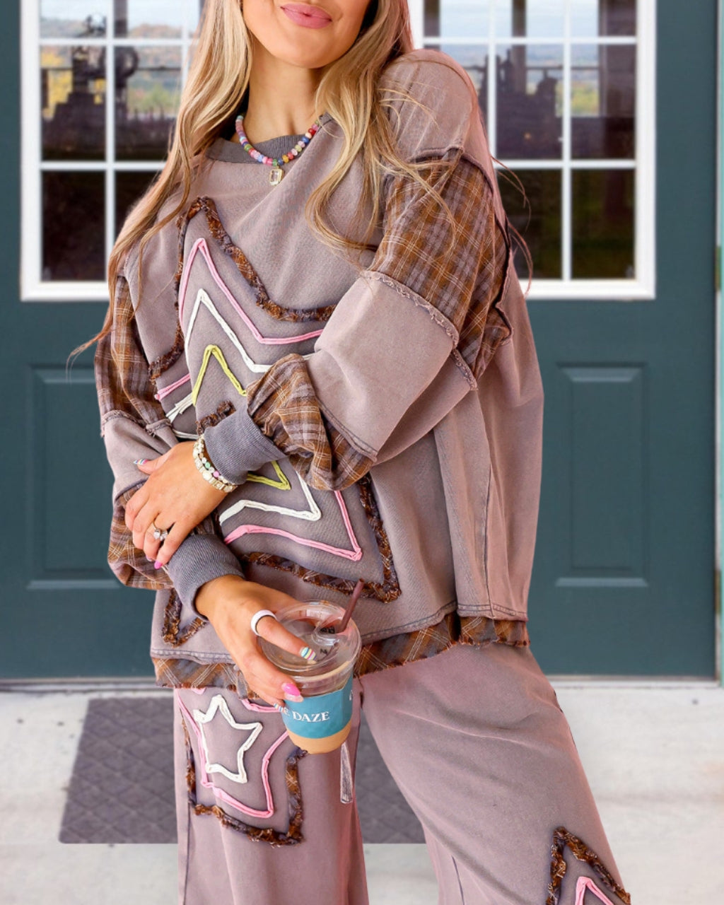 Rustic Star Patchwork Pullover