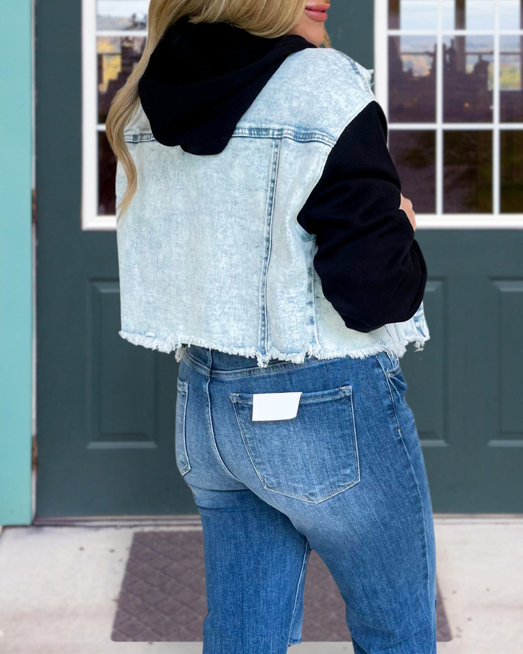 Crop Hoodie Denim Jacket