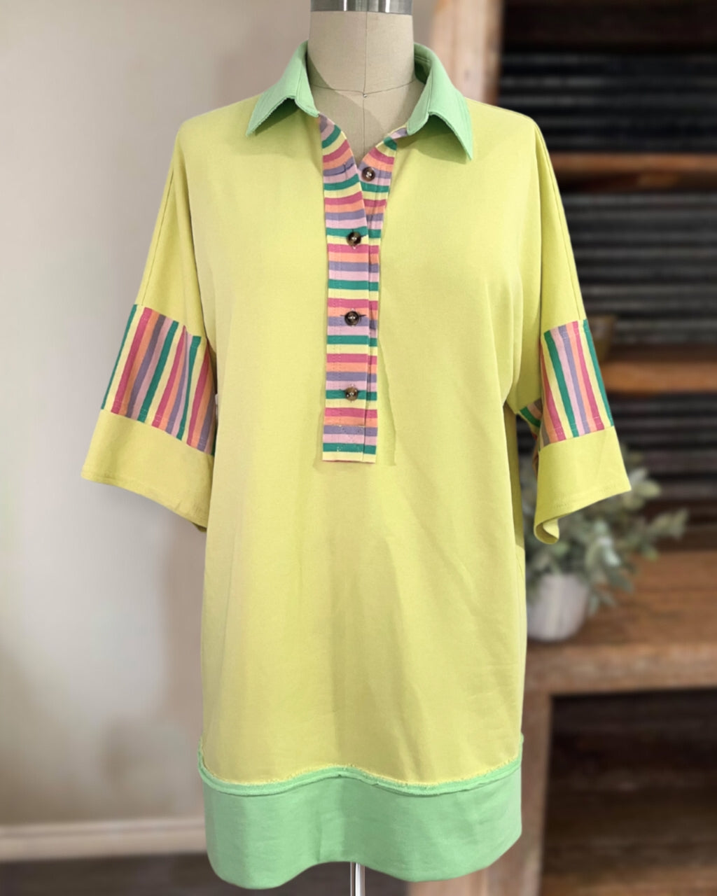 Sunshine Lemon Striped Mini Dress