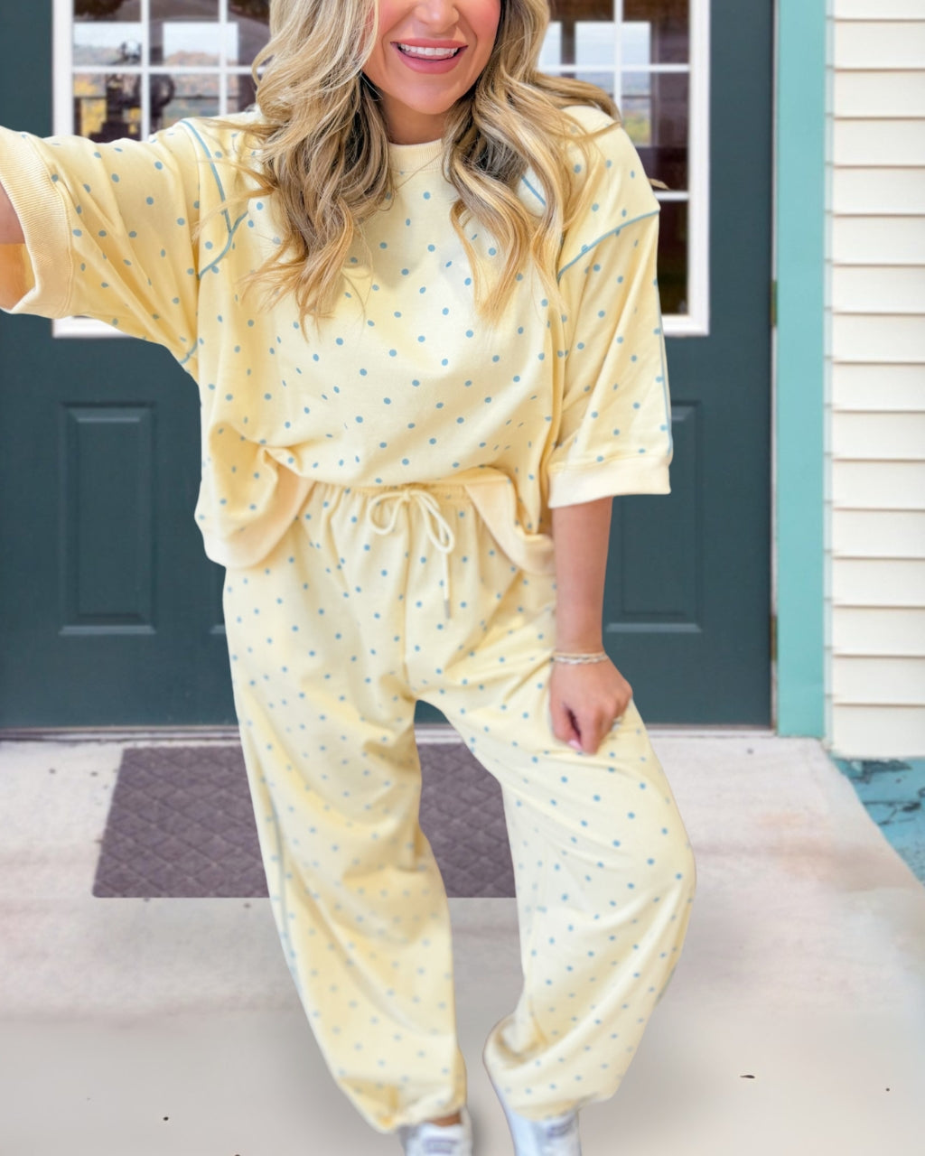 Terry Soft Polka Dot Set