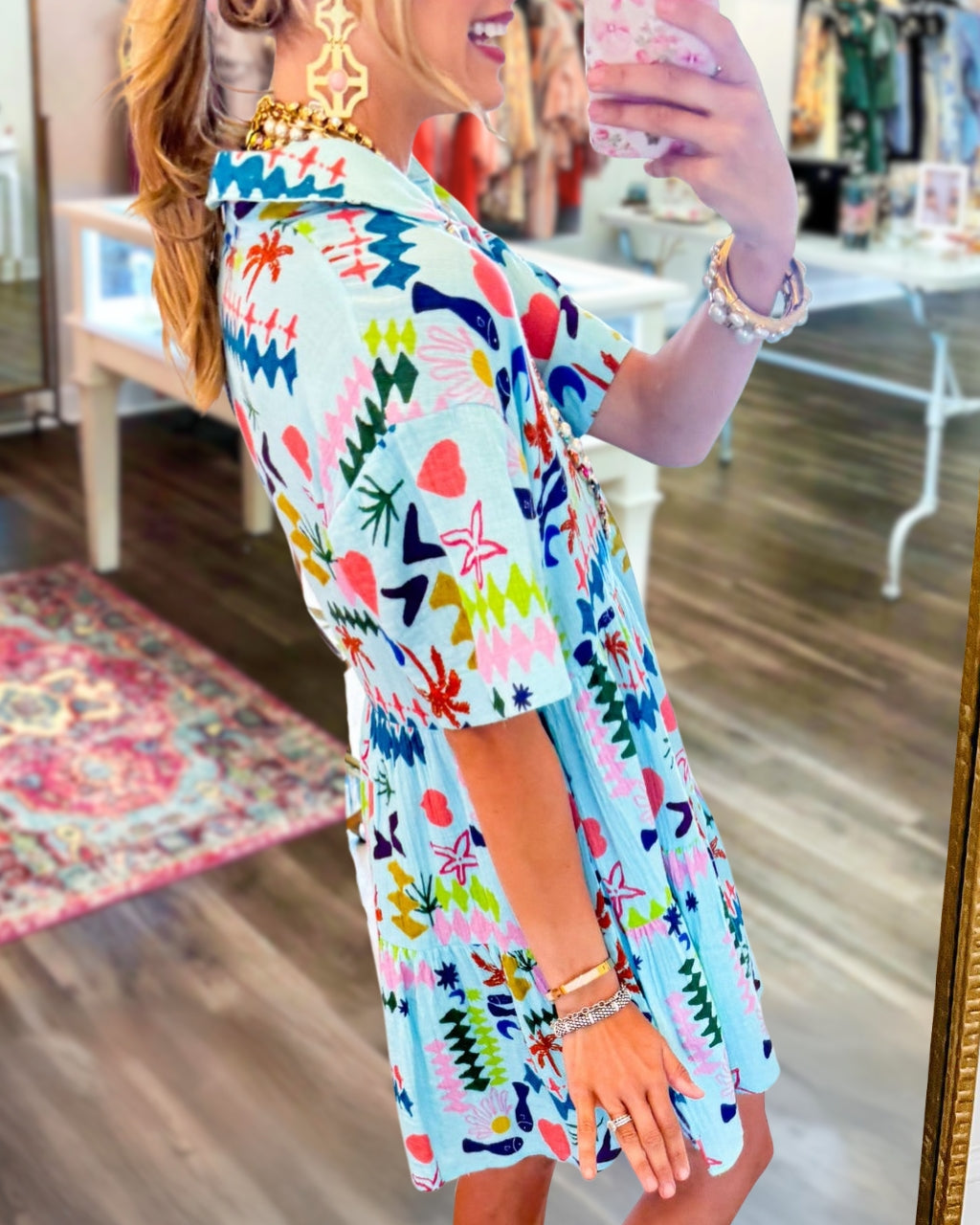Tropical-style Mixed Pattern Jumpsuit