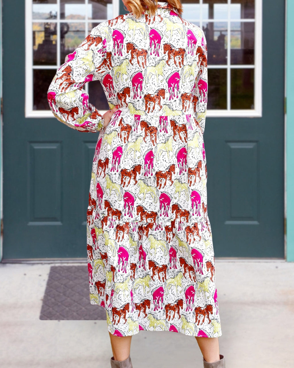 Whimsy Horse Midi Dress