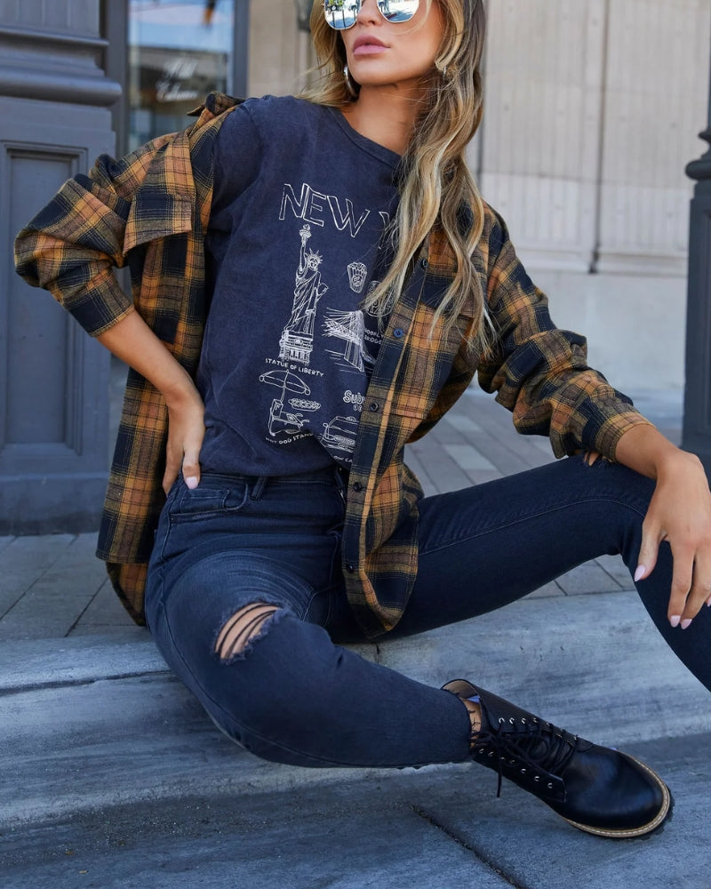 Brown & Black Plaid Shirt