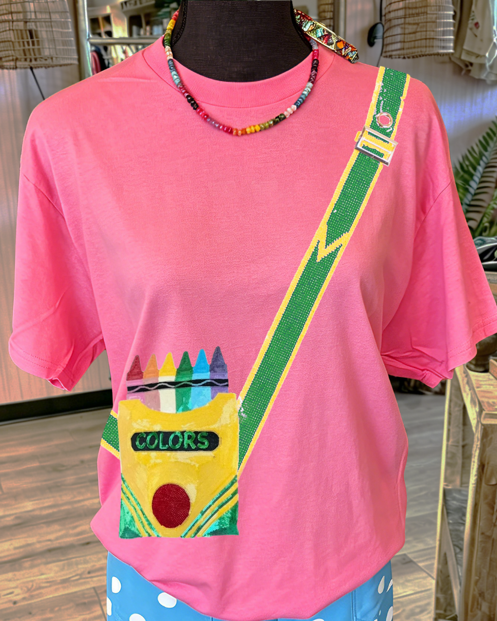 Crayon Crossbody Bag Sequined Tee