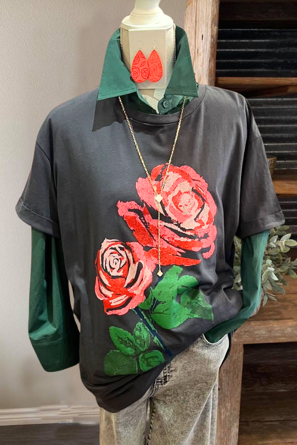 Chic Dazzling Rose T-shirt