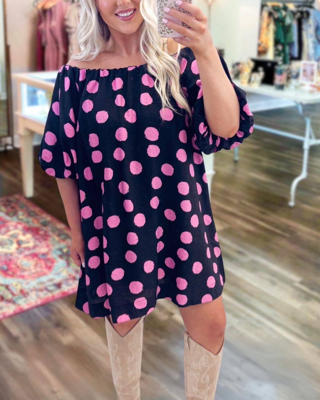 Extra Charm Polka Dot Dress