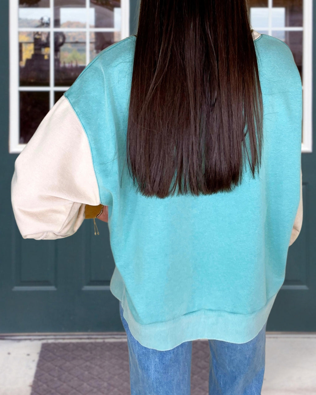 Balanced Color Henley Sweatshirt