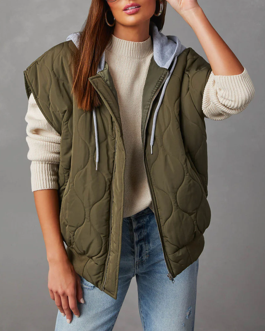 Fall Quilted Hooded Vest