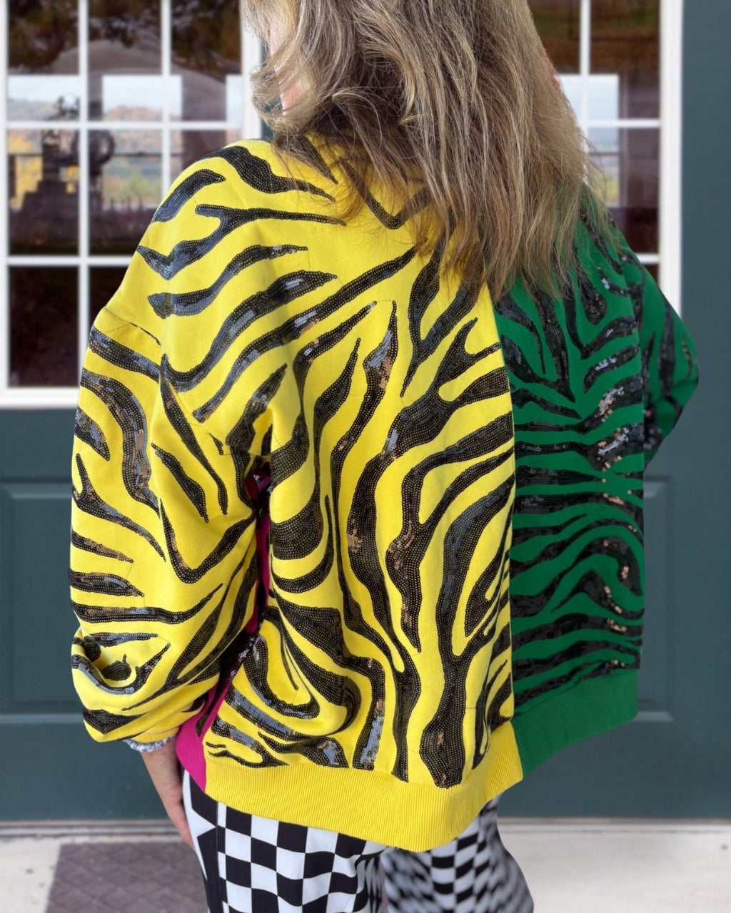 Tiger Sequin Colorblock Sweatshirt