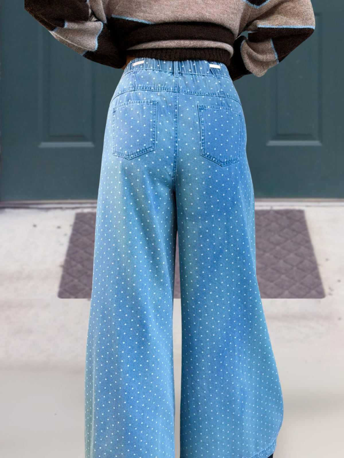 Cute Polka Dot Wide-Leg Pants