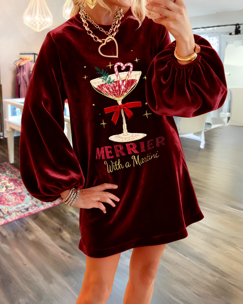 Christmas Mojito Velvet Dress