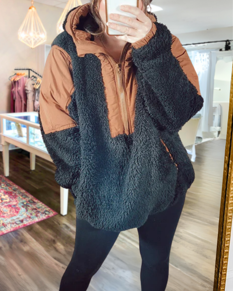 Unique Plush Half-Zip Hoodie