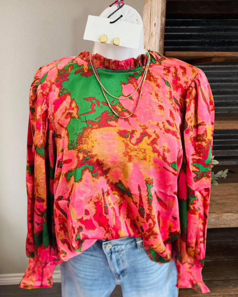 Bright Flamingo Mix Top