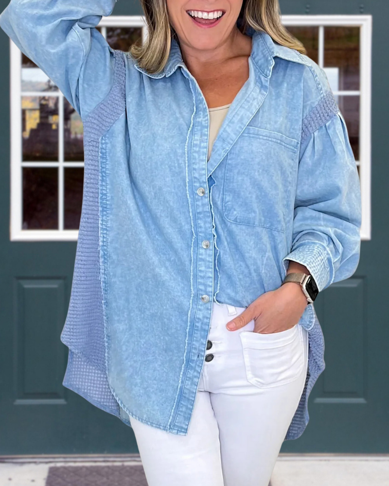 Oversized Relaxed Pleated Shirt