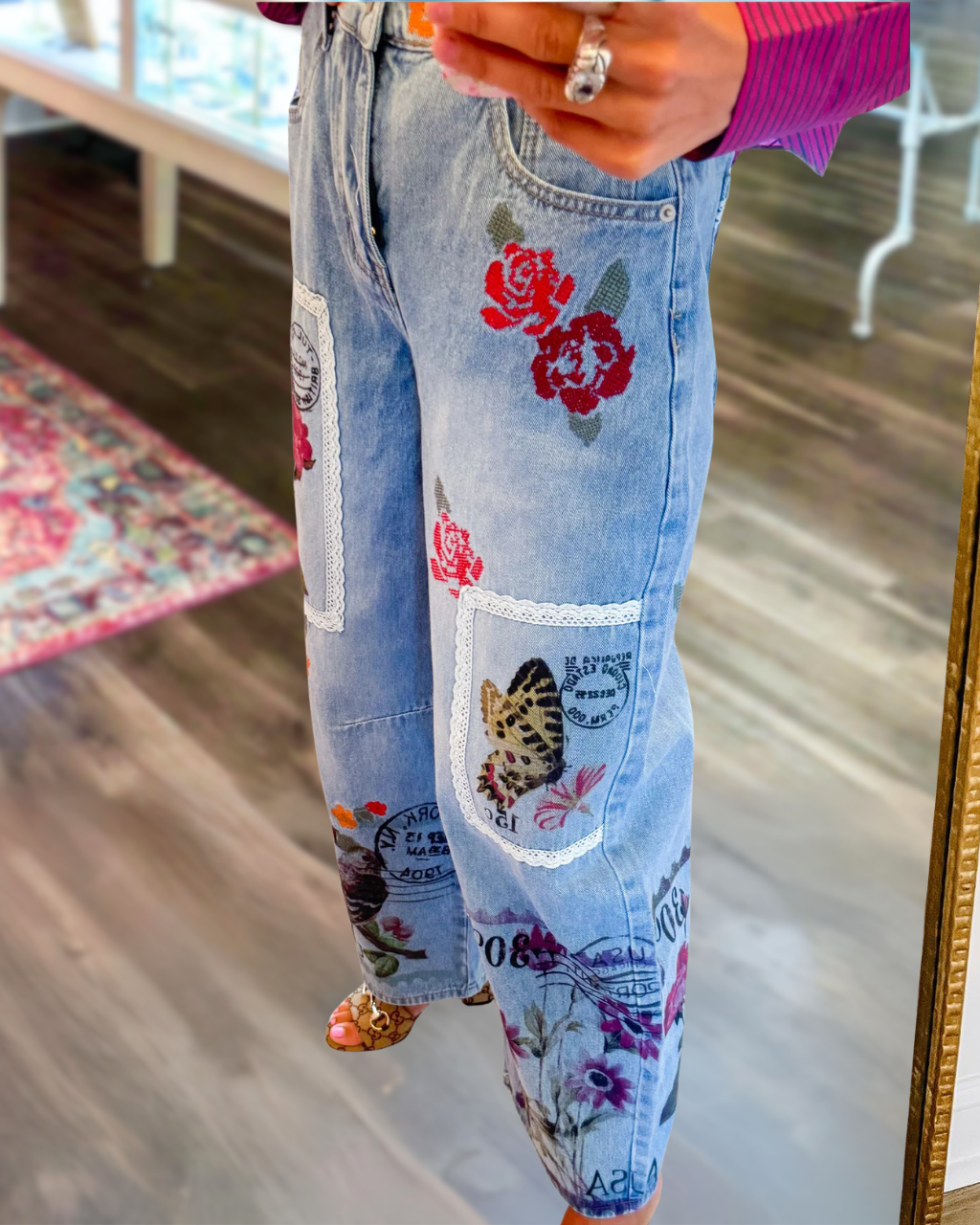 Vintage Floral Lace Pants